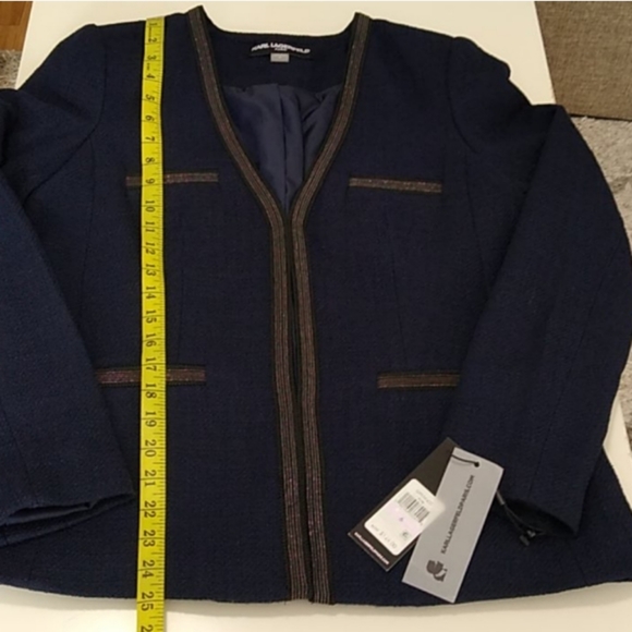 Karl Lagerfeld beautiful navy blue tweed dress - Picture 15 of 16